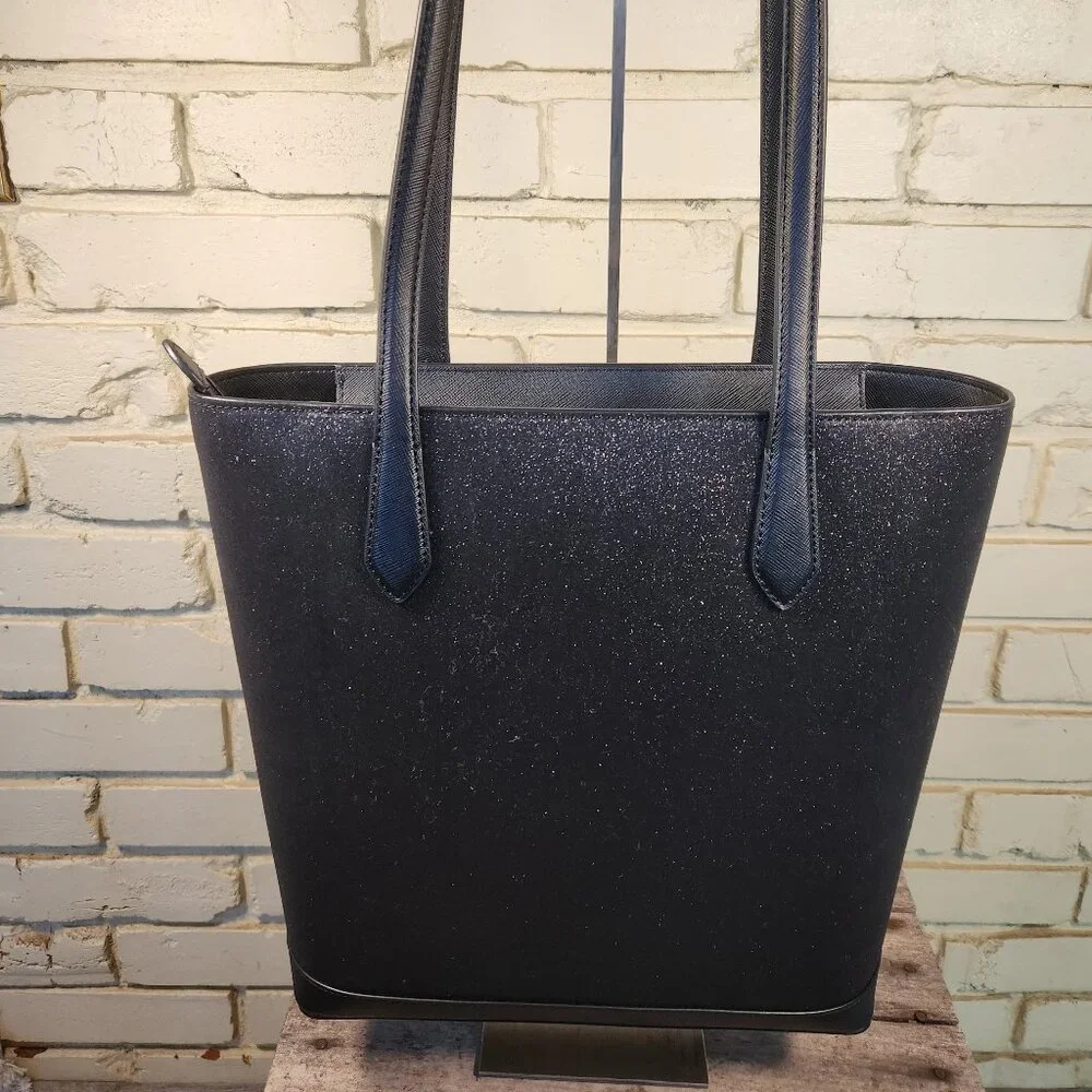 Euc Kate Spade Black Glitter Tinsel Shoulder Bag Purse